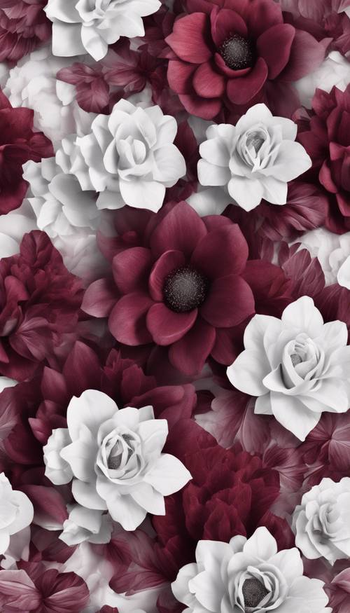 A burgundy to white ombre, floral seamless pattern. کاغذ دیواری [6fa80bf7bf9d4fa3b00d]