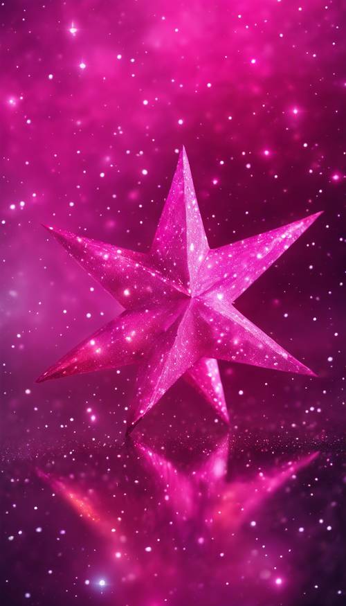 Яркая ярко-розовая звезда в центре галактики.