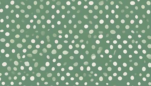 An array of impressive polka dots on a sage green canvas