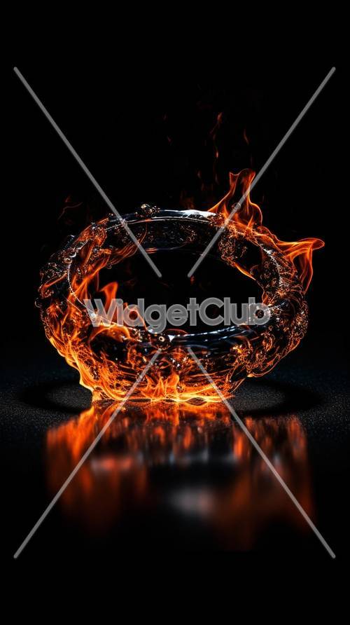 Fiery Circle of Mystery Background