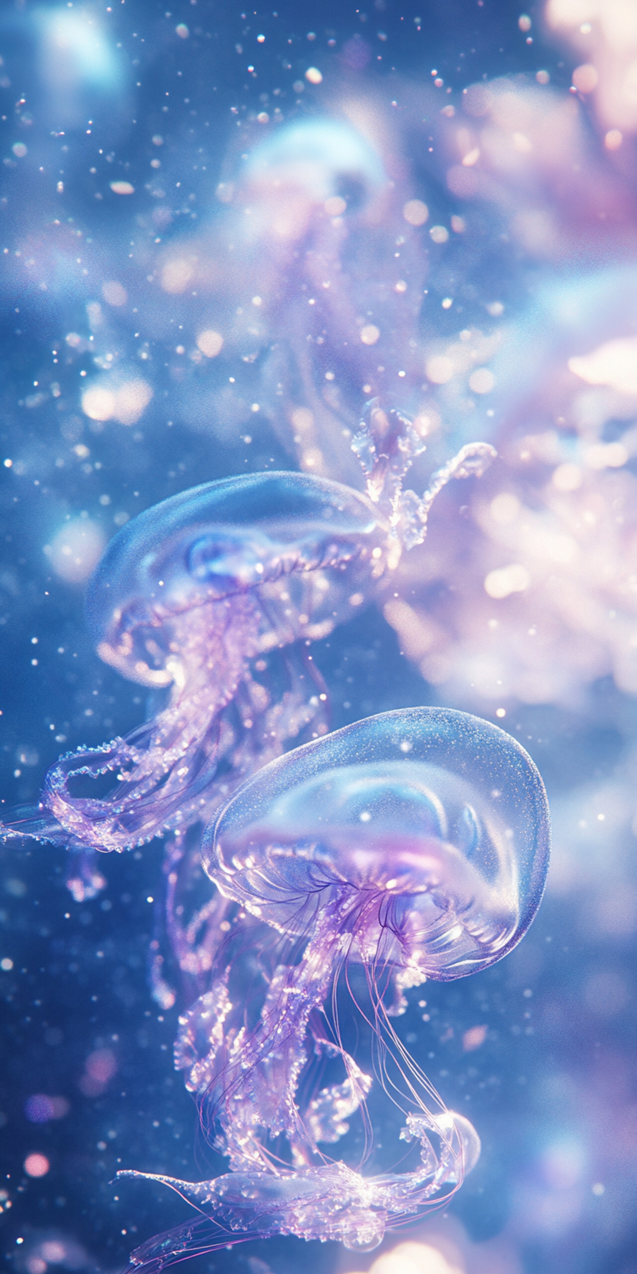 Glowing Jellyfish Under the Sea טפט[1a0951f7d3874e2d96a1]