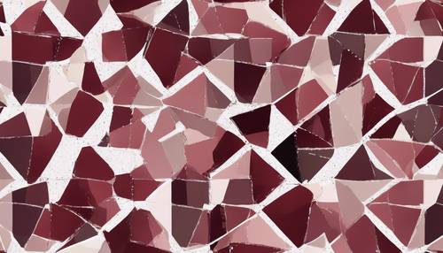 Patchwork of burgundy abstract shapes in a seamless design.