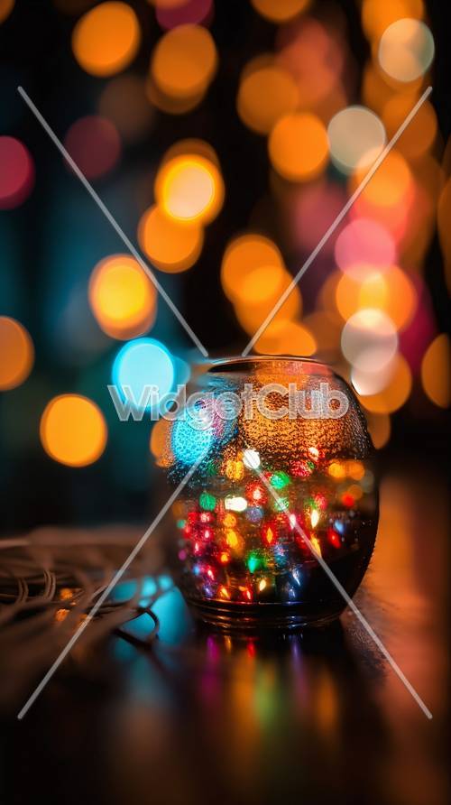 Colorful Lights in a Glass Jar