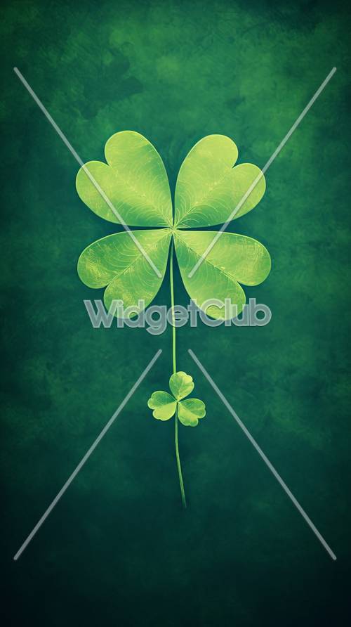 Glücksbringer-Design mit grünem Kleeblatt