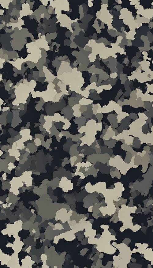 A seamless pattern of dark camouflage suitable for night operations in the forest.
