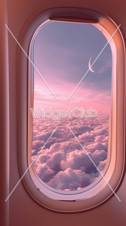 Dreamy Sky View from Airplane Window Обои[035f7481c1f046f28f64]