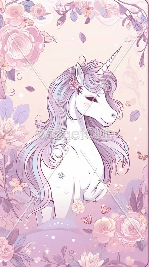 Magical Unicorn in a Pink Fairy Land