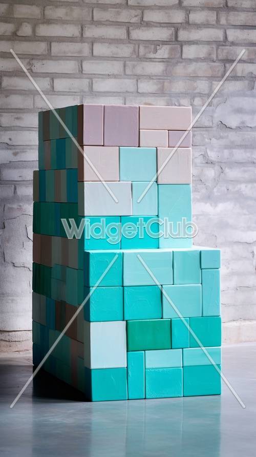 Красочный узор из сложенных кубиков