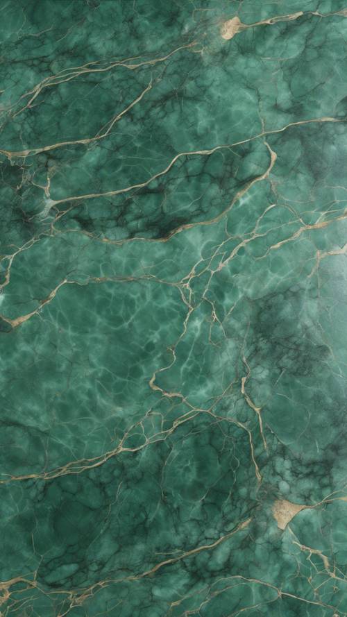 A beautiful vein-like pattern on a slab of green marble