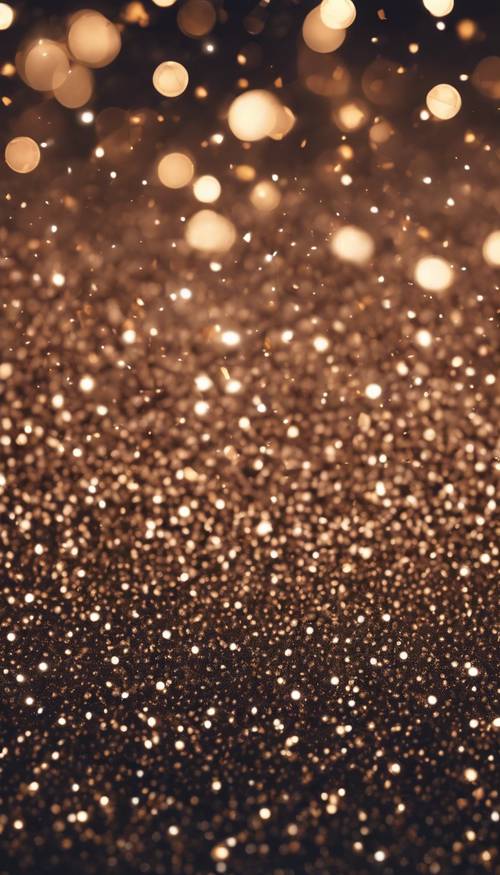 Un lussuoso motivo di scintillanti glitter marrone chiaro che ricorda un cielo di mezzanotte.