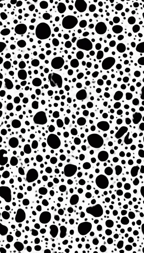 A seamless pattern with shapes that resemble the black and white spots found on Holstein cows. Tapeta [6f75cd645fe0435aadec]