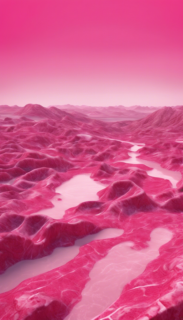 Glossy, rolling landscape made from hot pink marble. Wallpaper[7e3965245b63464c944b]