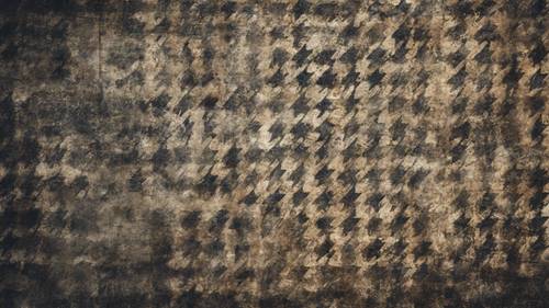 A grunge dark houndstooth pattern on a distressed, old wall.