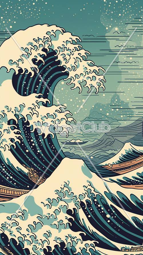 De majestueuses vagues bleues s&#39;écrasant en mer