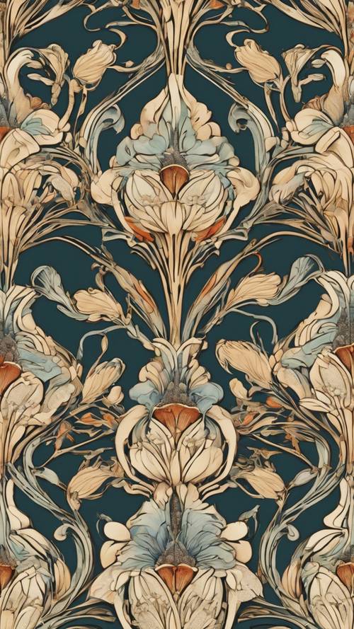 Un intrincado patrón floral Art Nouveau.