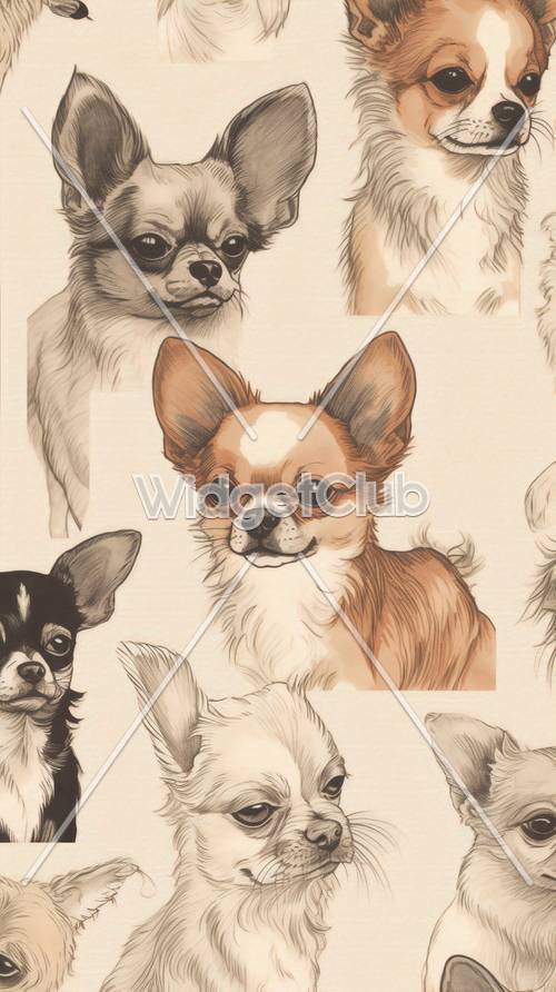 Ekranınız için Sevimli Chihuahua Desenleri
