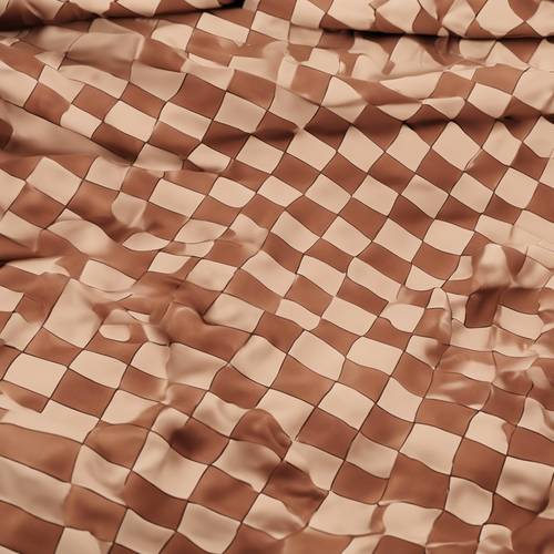 A checkered pattern in warm terra cotta and beige tones. Tapeta [d9d8b0f9a3164ee18b39]