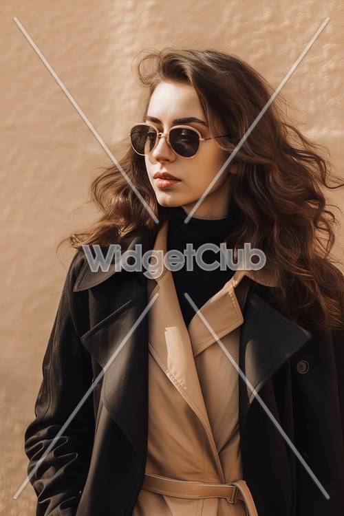 Stylish Sunglasses and Trendy Coat for Fall