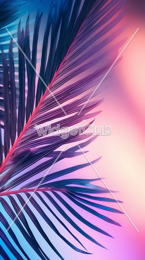 Colorful Tropical Leaf Design for Your Screen
