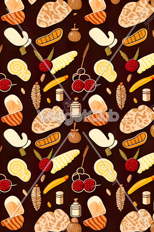 Colorful Food Pattern for Kids Wallpaper[023eb0f90b7344829dea]