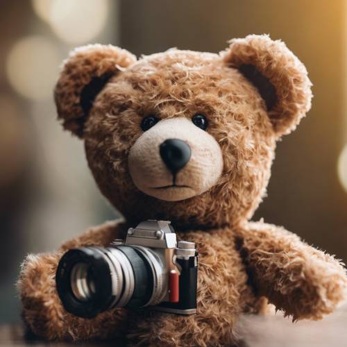 Ein Teddybär mit einem kleinen Pflaster auf dem Arm.