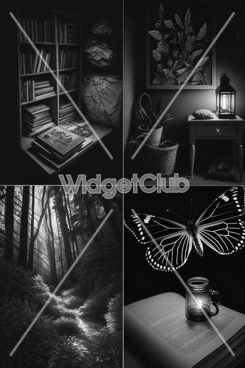 Enchanting Black and White Nature and Cozy Corners