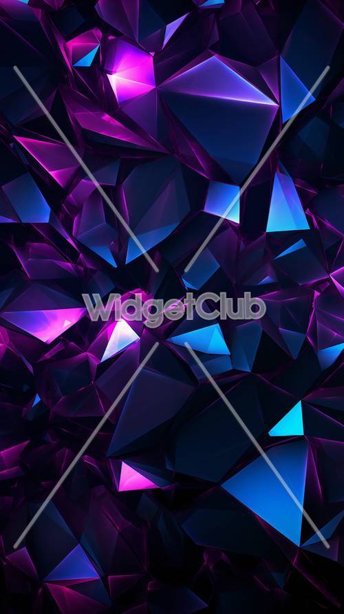 Coole blaue und violette Kristallformen