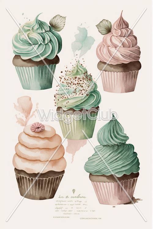 Colorful Cupcakes on Soft Background