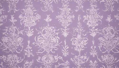 Um design minimalista de damasco em um lilás fresco e primaveril, repetindo-se perfeitamente.