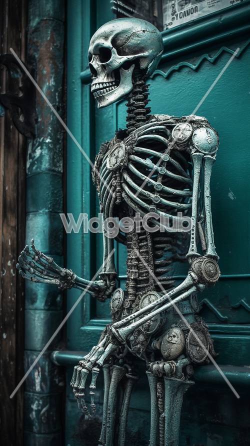 Arte de esqueleto metálico genial