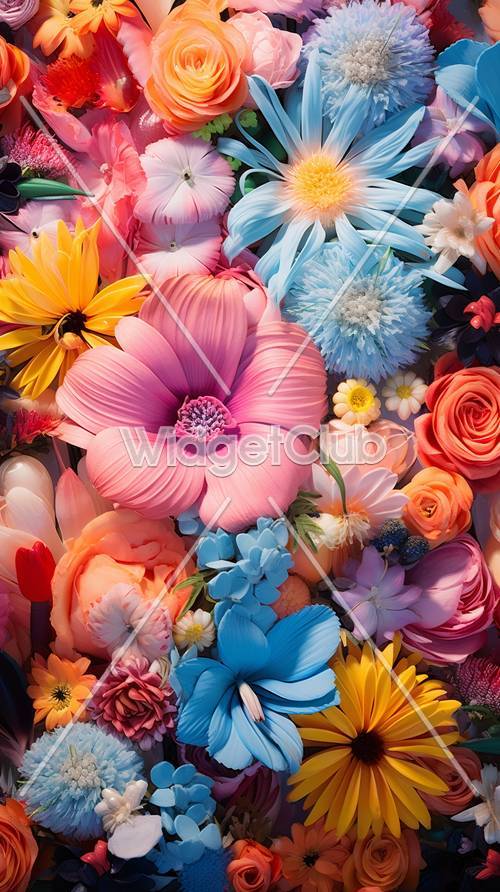 Flores coloridas em plena floração