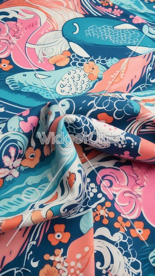 Colorful Fish and Floral Patterns for Your Screen