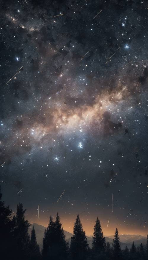 Pemandangan gelap yang tenang dari langit bertabur bintang dengan konstelasi Ursa Major yang cerah.
