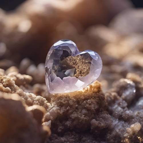 Un diamante solitario incastonato nel cuore di un geode.