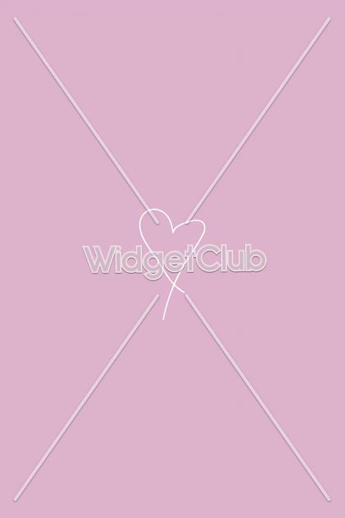 Simple Heart Outline on Pink Background