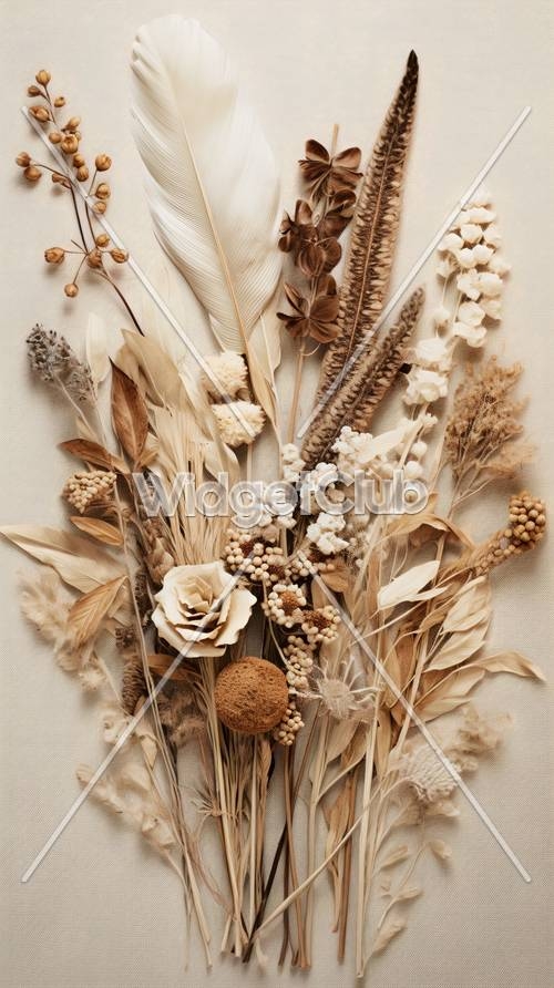 Beautiful Collection of Natural Elements in Soft Colors Валлпапер[5982ca4e74a547b7863e]