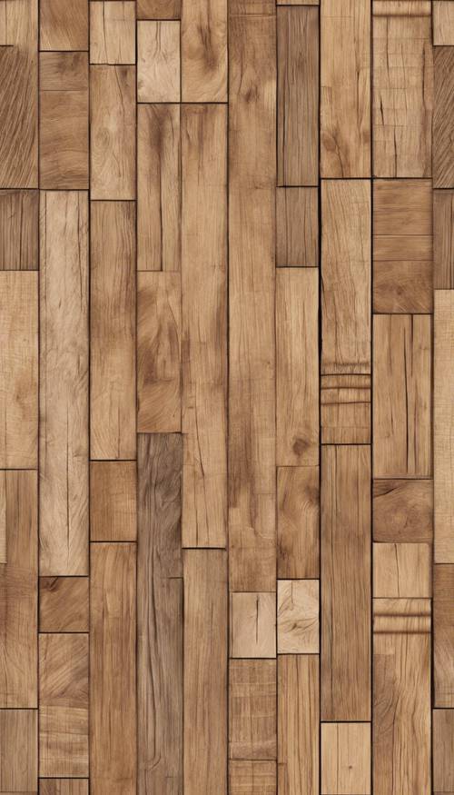 Pola kayu berwarna cokelat mulus, mirip dengan lantai parket tua.