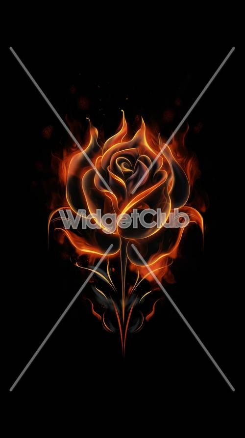 Fiery Rose in the Dark壁紙[58e1e2668ac0439887a4]