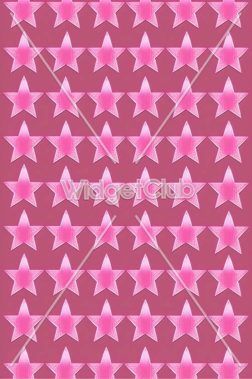 Bright Pink Stars on Purple Background
