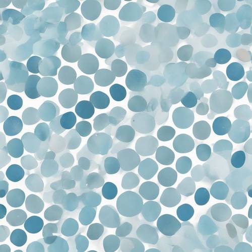 A motif of light blue polka dots, fun and playful, scattered across a crisp white canvas.