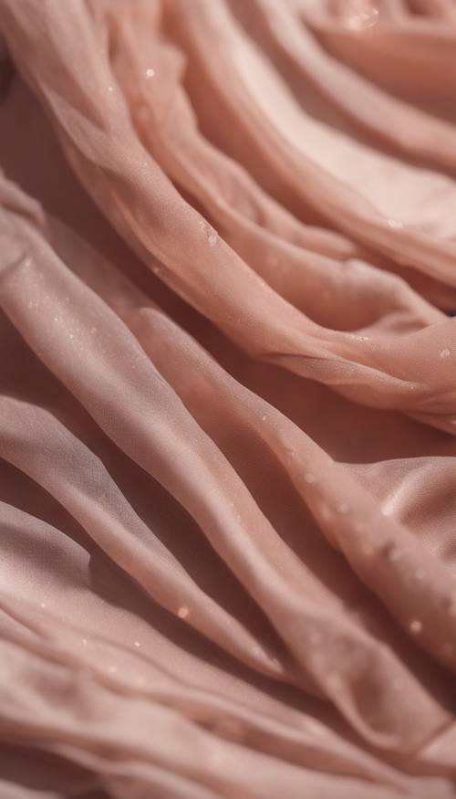 An aesthetically pleasing rose gold ombre spreading across a chiffon dress.
