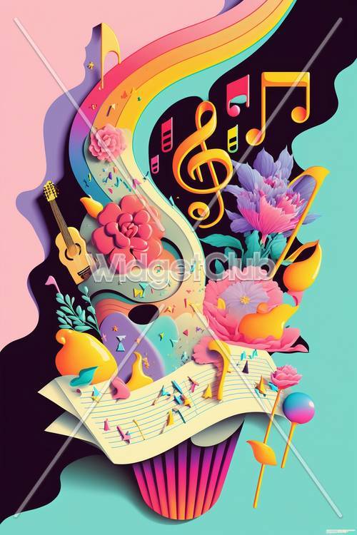 Colorful Music and Nature Theme