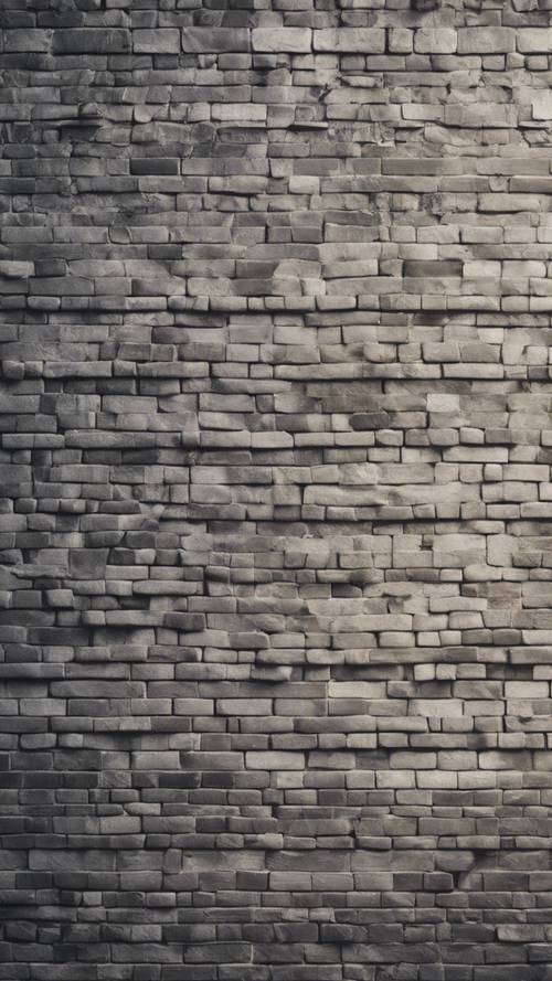 An impression of a textured gray brick wall lit under soft sunlight.