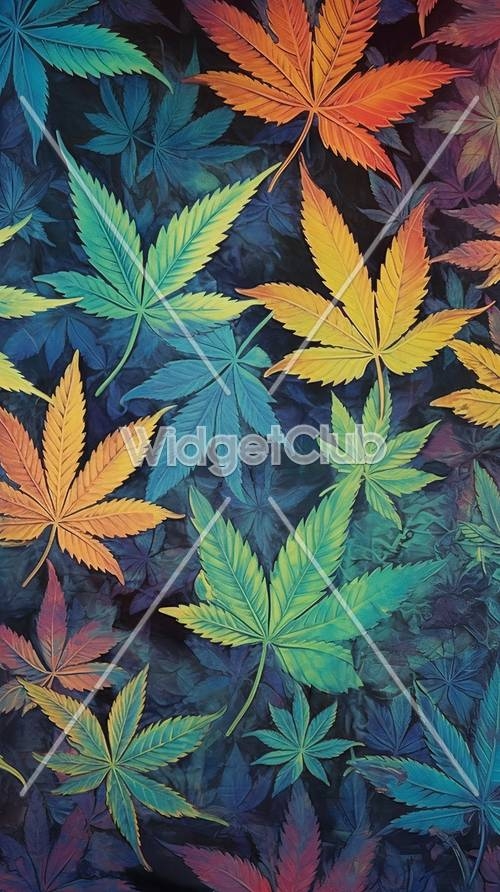 Colorful Autumn Leaves Pattern壁紙[5aa0d8db70b64bb691c8]
