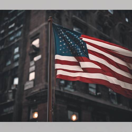 A moody interpretation of the American flag accentuated by dark tones.