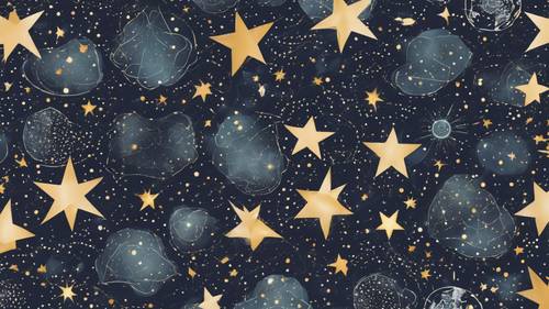 Seamless pattern for a fabric design incorporating fictional star maps.