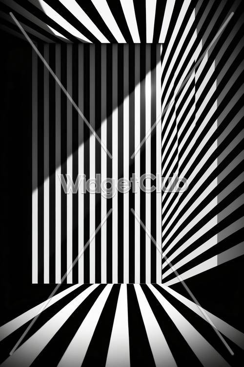 Illusion de rayures en noir et blanc