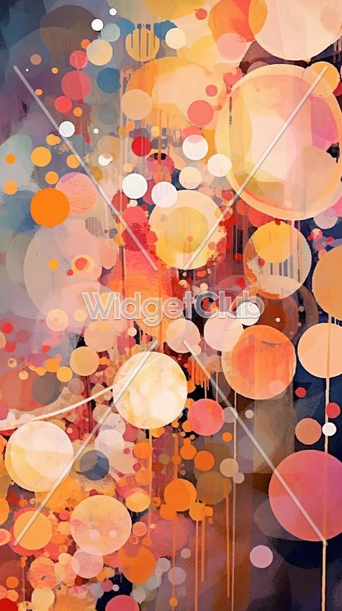 Colorful Abstract Art with Circles and Splashes Wallpaper[ca815e3d5ae8436792ce]