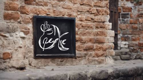 A black graffiti sign, saying 'Peace', hidden in a small alley in the heart of the city.