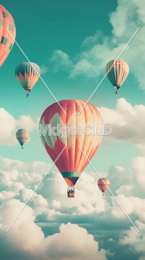 Kolorowe balony na ogrzane powietrze na niebie